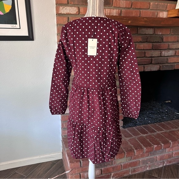 NWT Jacqueline de Yong Zurich Long Sleeve Corduroy Dress Sassafras Polka Dots 6 - Picture 7 of 10